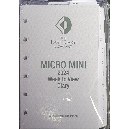 2022 Refill Nicholls A7 Micro Mini Week to View Complete Last Diary Company NA77C