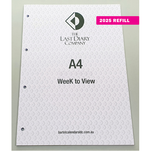 2026 Refill Nicholls A4 Week to View Directors Style by Last Diary Company NA47