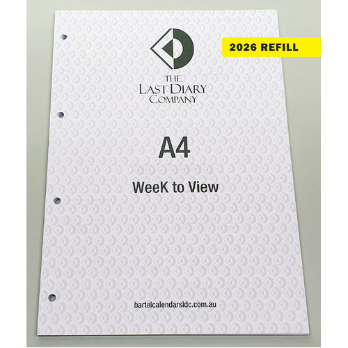 2026 Refill Nicholls A4 Week to View Directors Style by Last Diary Company NA47