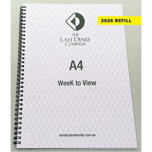 2026 Refill Victoria A4 Week to View Wiro by Last Diary Company VA47