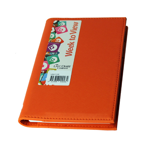 2022 Diary Victoria B6 Mini Week to View Wiro Orange, Last Diary Company VB67OR