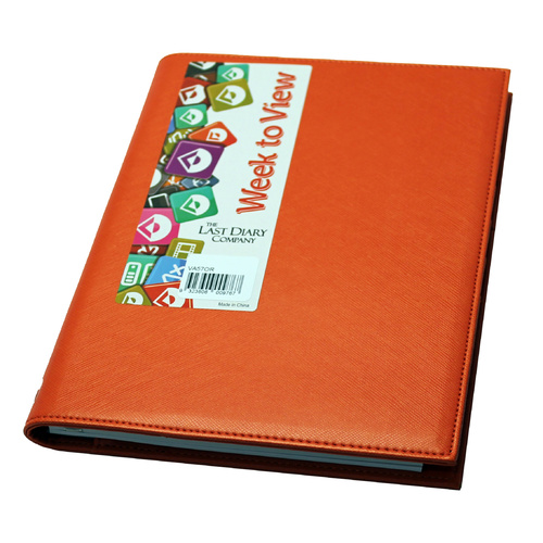 2024 Diary Victoria A5 Week to View Wiro Orange Last Diary Company VA57OR