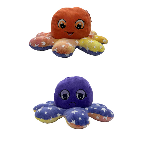 Huggable Toys Aquarium Plush 10cm Octopus Gemini Orange Glow-In-The-Dark, OIoct-Gem-Or