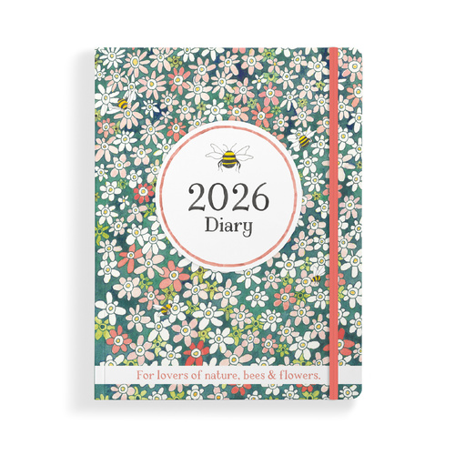 2026 Diary Bee 148x190mm Week to View Hard Cover, Affirmations BEEDIARY26