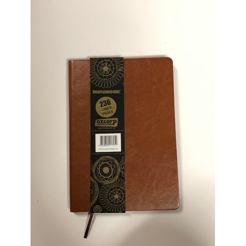 Ozcorp A5 Contempo Notebook Tan J36, Ruled, Softcover 