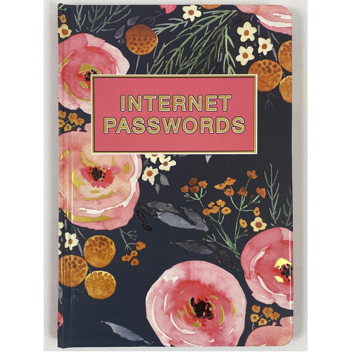 Ozcorp Internet Passwords Book A5 Hardcover Lined - Rustic Floral PB01