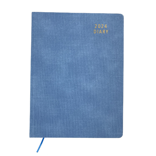2024 Diary Contempo A4 Week to View Spiral Blue, Ozcorp D759
