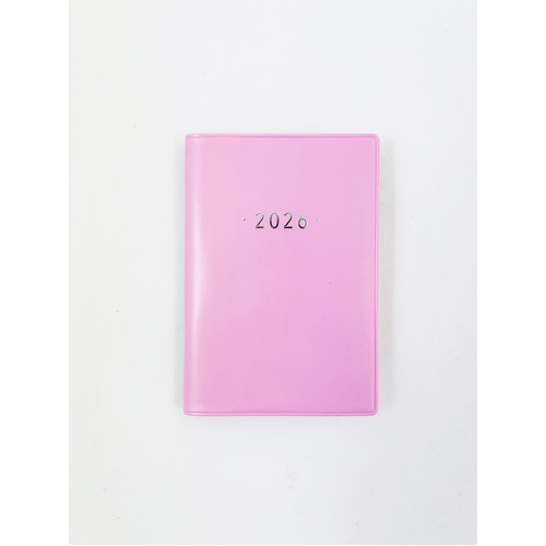 2026 Diary Fashion A7 Week to View Soft Cover Pink, OzCorp DA16
