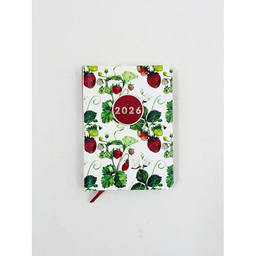 2026 Diary Fashion A7 Week to View Hard Cover Strawberry, OzCorp DA17