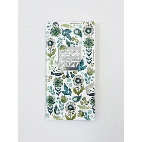 2026-2027 2-Year Planner Fashion Pocket Month to View Aqua Flora, OzCorp YP78