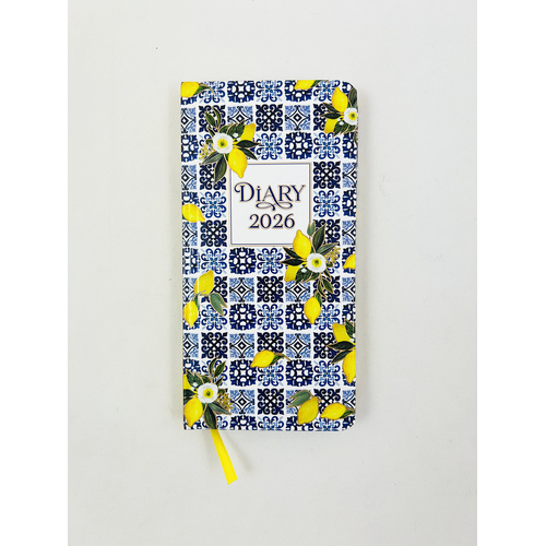 2026 Diary Fashion Slim Week to View Amalfi Lemon, OzCorp D878