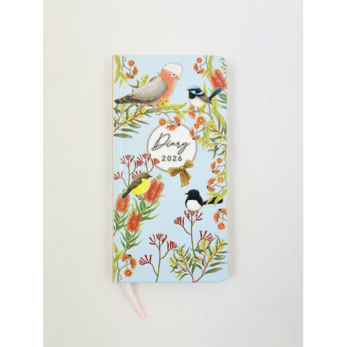 2026 Diary Fashion Slim Week to View Tiny Birds, OzCorp D882