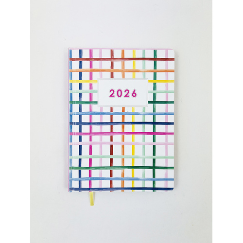 2026 Diary Fashion A5 Week to View Casebound Rainbow, OzCorp D886