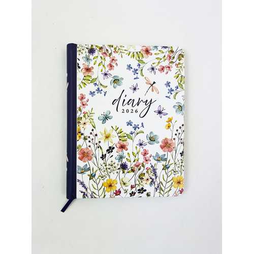 2026 Diary Fashion A5 Week to View Spiral Wildflowers, OzCorp D887