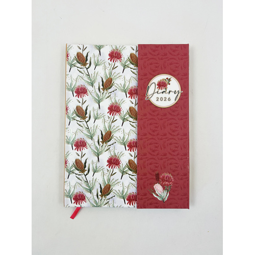 2026 Diary Fashion A5 Week to View Flip Banksia, OzCorp D889