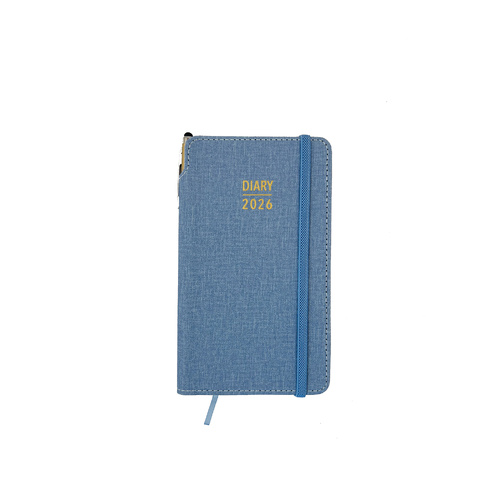 2026 Diary Contempo Slim Week to View w/ Pen Powder Blue, OzCorp D896