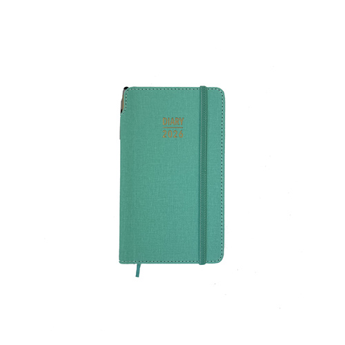 2026 Diary Contempo Slim Week to View w/ Pen Turquoise, OzCorp D897