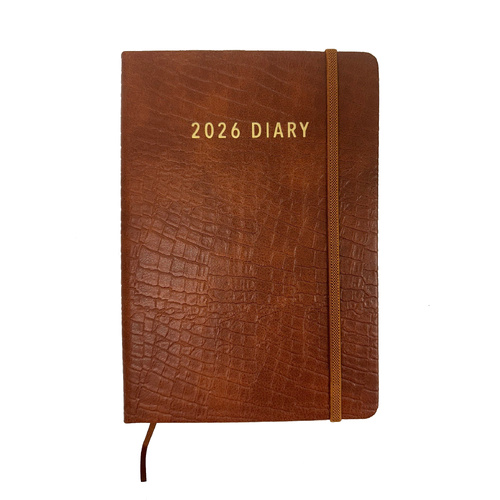 2026 Diary Contempo A5 Week to View Croc Tan, OzCorp D901