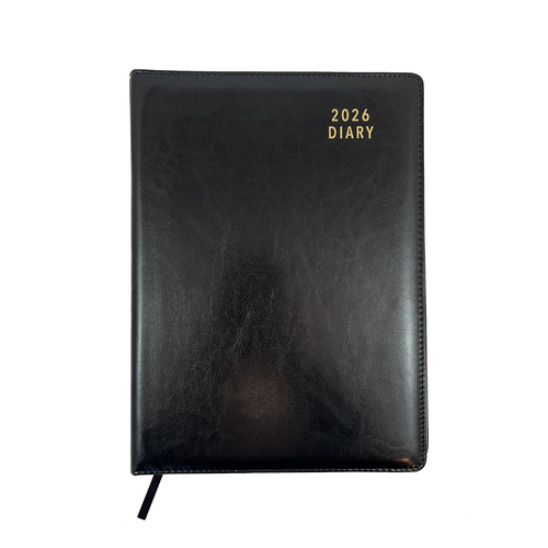 2026 Diary Contempo A4 Week to View Black, OzCorp D907