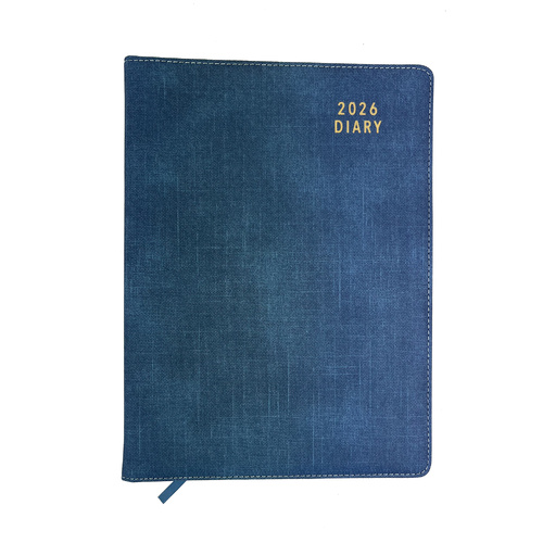 2026 Diary Contempo A4 Week to View Steel Blue, OzCorp D909