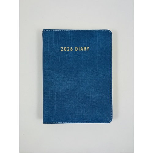 2026 Diary Contempo A5 Day to Page Spiral Steel Blue, OzCorp D919