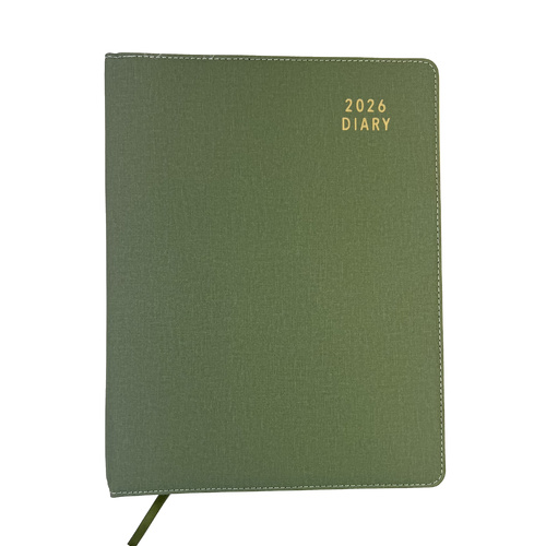 2026 Diary Contempo A4 Day to Page Spiral Gumleaf, OzCorp D929