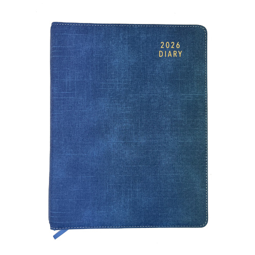 2026 Diary Contempo A4 Day to Page Spiral Steel Blue, OzCorp D930