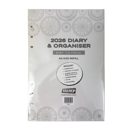 2026 Refill A5 Day to Page, OzCorp D953