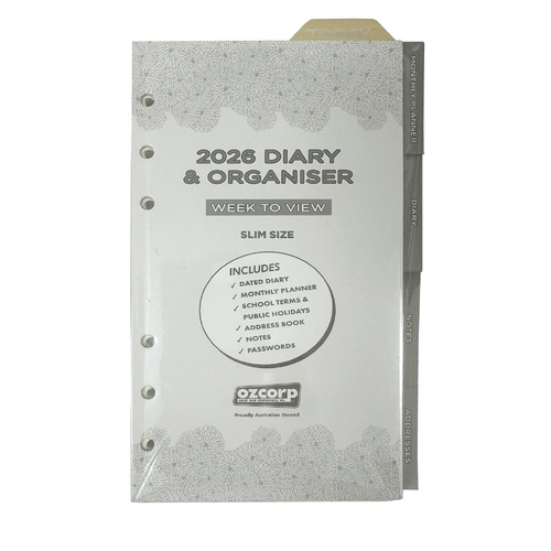 2026 Refill B6 Week to View, OzCorp D954