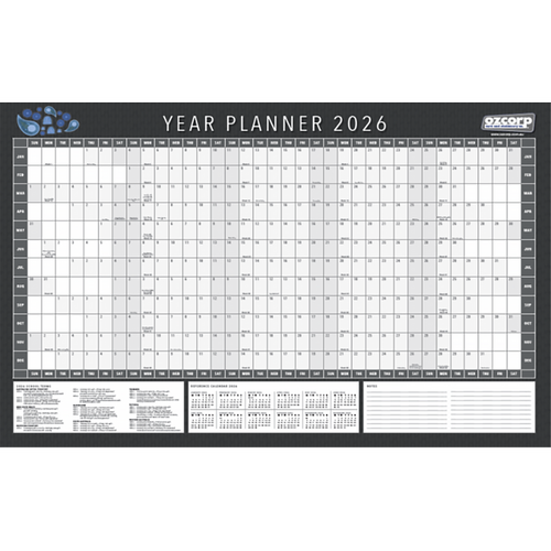2026 Year Planner OzCorp 87x60.5cm Rolled, OzCorp WYP27