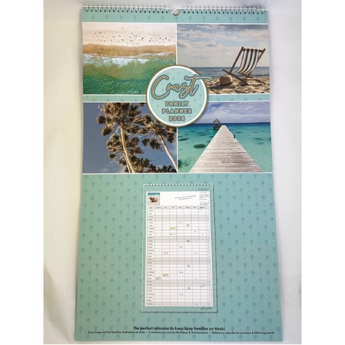 2026 Calendar Coast Family Planner Vertical Wall, OzCorp CAL211