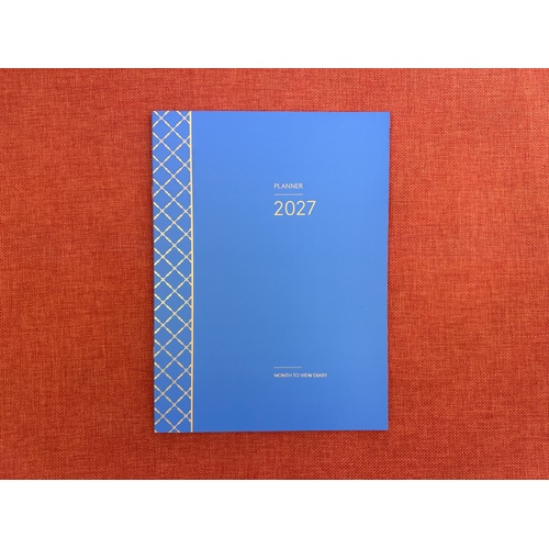 2027 Planner OzCorp Contempo A4 Month to View Indigo, GA4MP3427