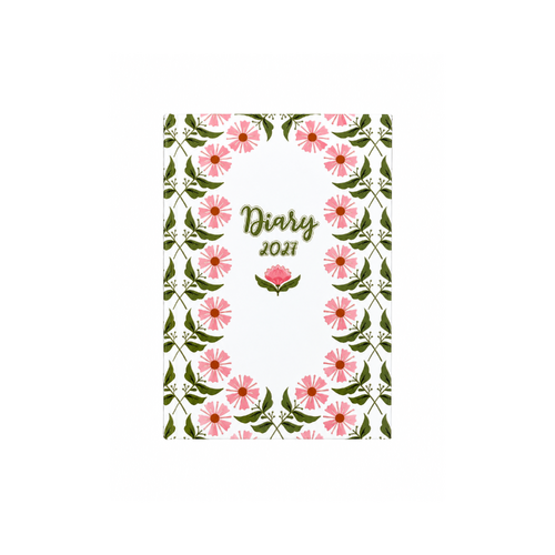 2027 Diary OzCorp Fashion A5 Week to View Casebound Sweet Pink Petals, D962