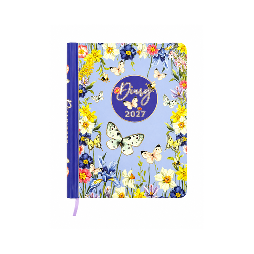 2027 Diary OzCorp Fashion A5 Week to View Spiral Spring Bloom, D964