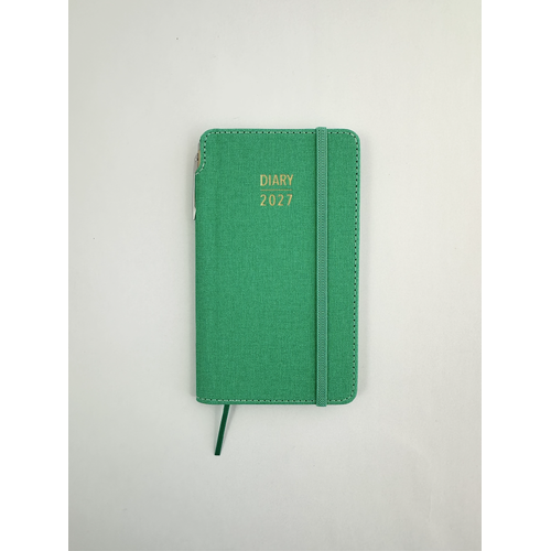2027 Diary OzCorp Contempo Slim Week to View w/ Pen Spring Green, AP-CPW4127