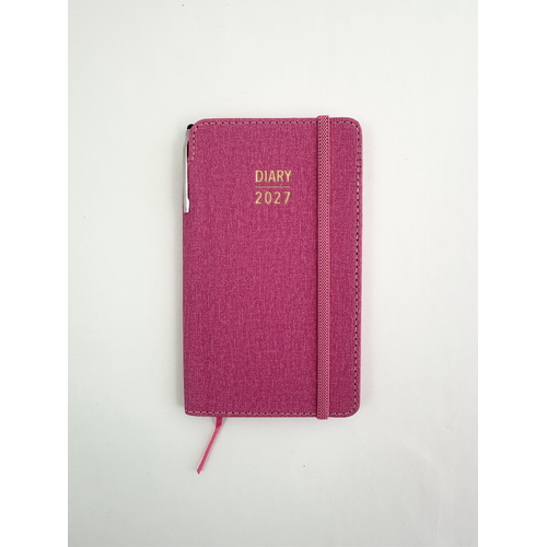 2027 Diary OzCorp Contempo Slim Week to View w/ Pen Pink, AP-CPW5127