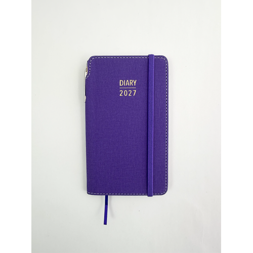 2027 Diary OzCorp Contempo Slim Week to View w/ Pen Violet, AP-CPW6227