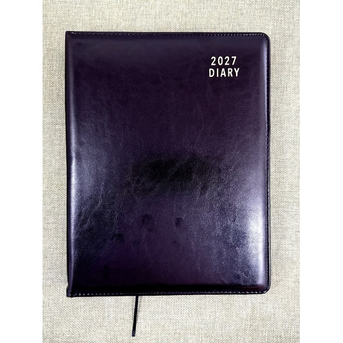 2027 Diary OzCorp Contempo A4 Day to Page Casebound Black, EA4CD1027