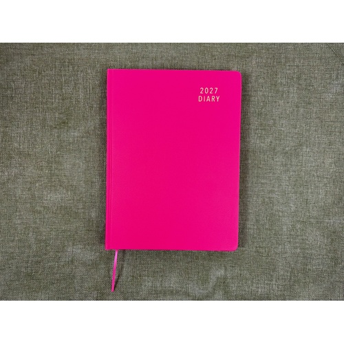 2027 Diary OzCorp Contempo A4 Day to Page Casebound Raspberry, EA4CD5227