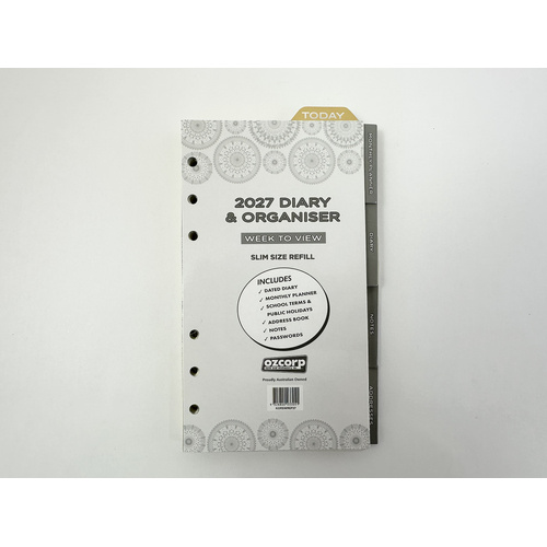 2027 Refill OzCorp B6 Week to View, KORSWREF27