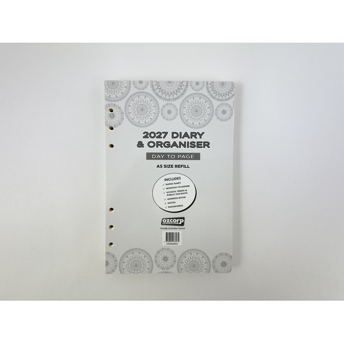 2027 Refill OzCorp A5 Day to Page, KORA5DREF27