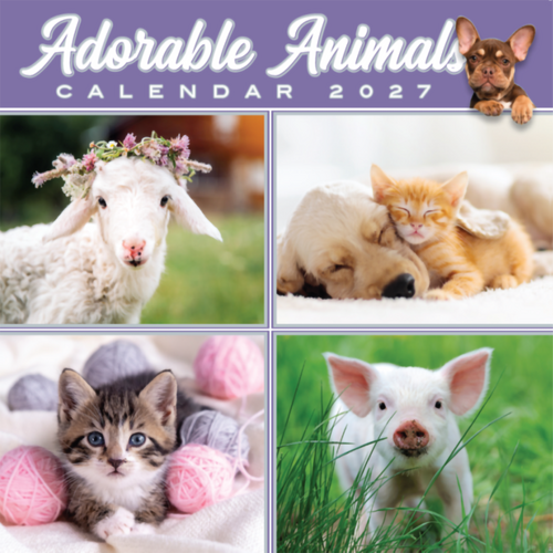 2027 Calendar OzCorp Cute Animals Square Wall, CAL221