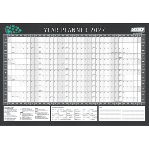 2027 Year Planner OzCorp 87x60cm Rolled, WYP29