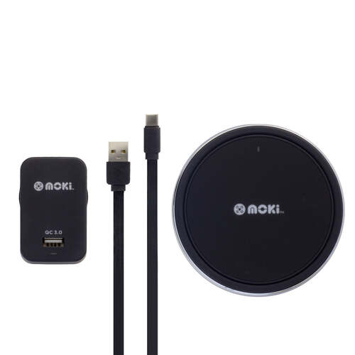 Moki Wireless Charger 10W ChargePad Rapid Black ACC MCPQI