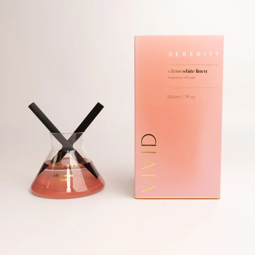 Serenity Vivid Reed Diffuser 200mL Citrus White Linen, SVV200CW