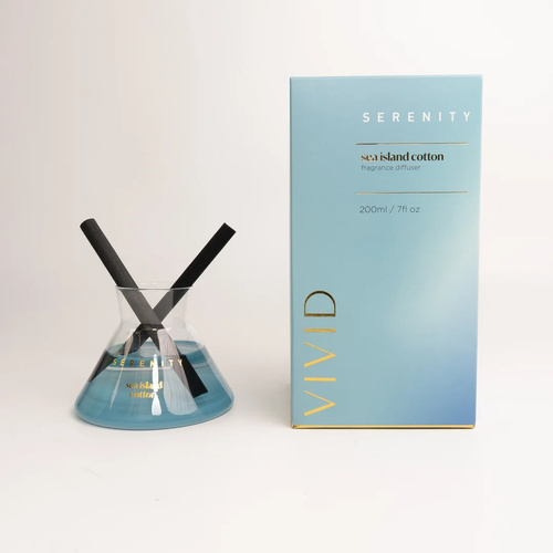 Serenity Vivid Reed Diffuser 200mL Sea Island Cotton, SVV200SI