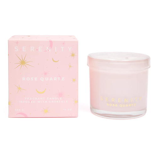 Serenity Scented Candle 300g - Love Rose Quartz Crystal, Home Fragrance Co. SCY300RQ