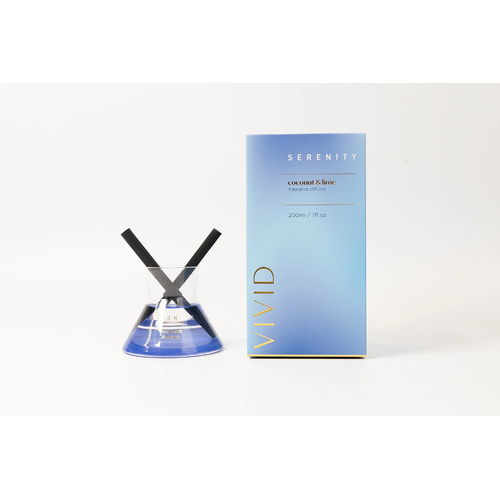 Serenity Vivid Reed Diffuser 200mL Coconut & Lime, Home Fragrance Co. SVV200CL
