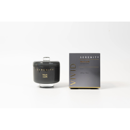 Serenity Vivid Scented Soy Candle 230g Black Oudh, Home Fragrance Co. SVV230BO
