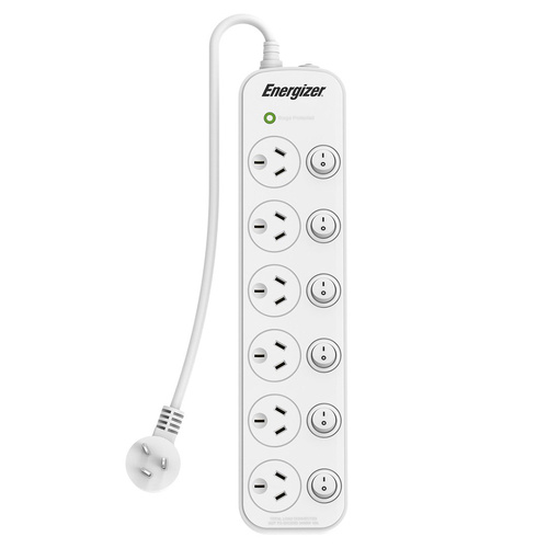 Energizer Power Board 6-Port with Switches Power Surge Protector ET-6OSPSSW